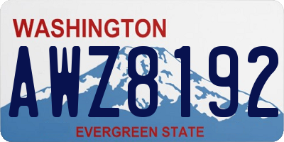 WA license plate AWZ8192