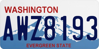 WA license plate AWZ8193