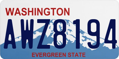 WA license plate AWZ8194