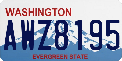 WA license plate AWZ8195