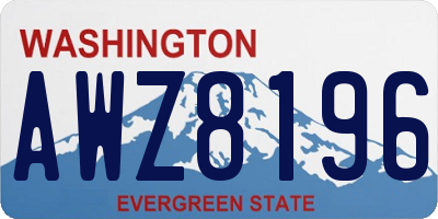 WA license plate AWZ8196