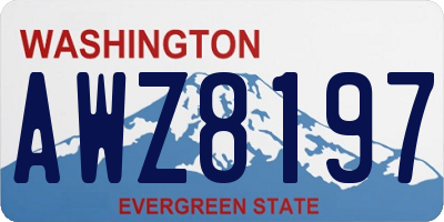 WA license plate AWZ8197