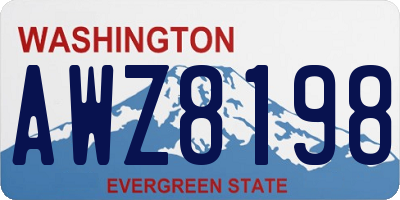 WA license plate AWZ8198