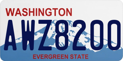 WA license plate AWZ8200