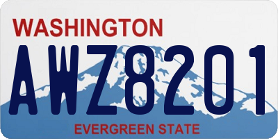 WA license plate AWZ8201