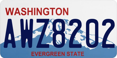 WA license plate AWZ8202