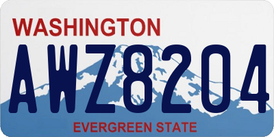 WA license plate AWZ8204