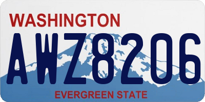 WA license plate AWZ8206
