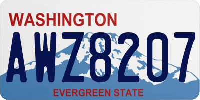 WA license plate AWZ8207