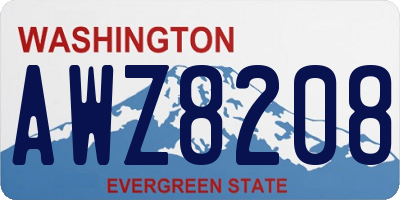 WA license plate AWZ8208