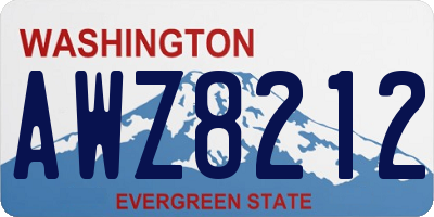 WA license plate AWZ8212