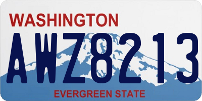 WA license plate AWZ8213
