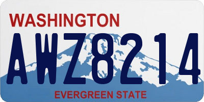WA license plate AWZ8214