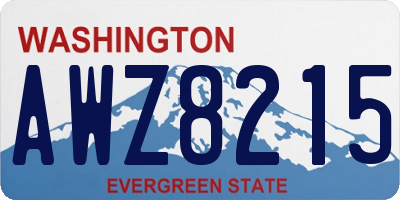 WA license plate AWZ8215