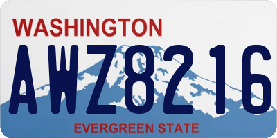 WA license plate AWZ8216