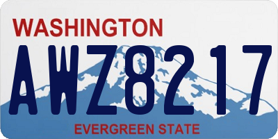 WA license plate AWZ8217