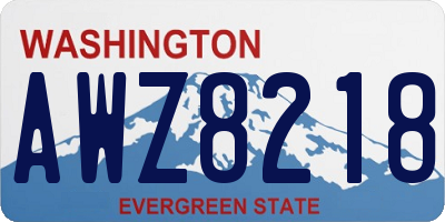 WA license plate AWZ8218