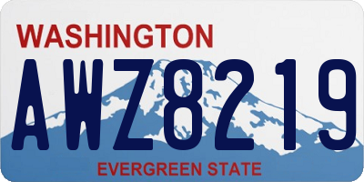 WA license plate AWZ8219