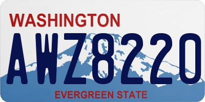 WA license plate AWZ8220
