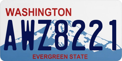 WA license plate AWZ8221