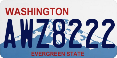 WA license plate AWZ8222