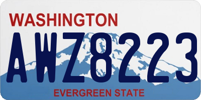 WA license plate AWZ8223