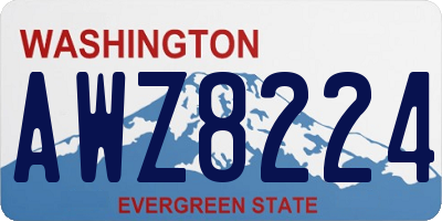 WA license plate AWZ8224
