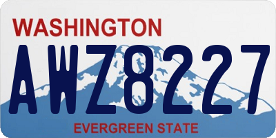 WA license plate AWZ8227