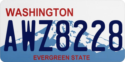 WA license plate AWZ8228