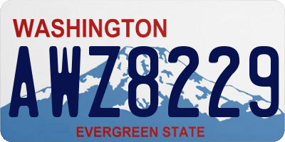 WA license plate AWZ8229
