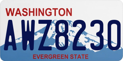 WA license plate AWZ8230