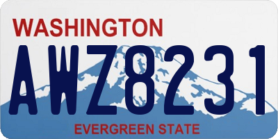 WA license plate AWZ8231
