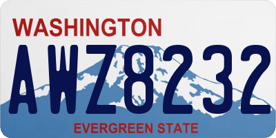 WA license plate AWZ8232