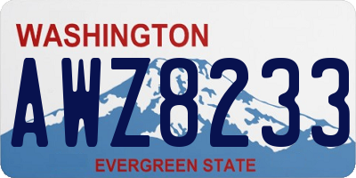 WA license plate AWZ8233