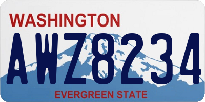 WA license plate AWZ8234