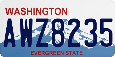 WA license plate AWZ8235