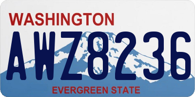 WA license plate AWZ8236