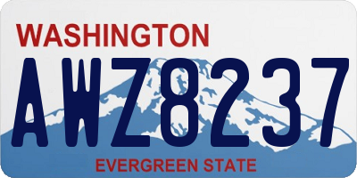WA license plate AWZ8237
