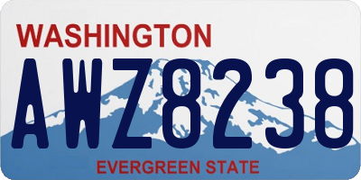 WA license plate AWZ8238