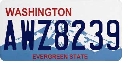 WA license plate AWZ8239