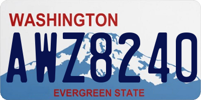 WA license plate AWZ8240