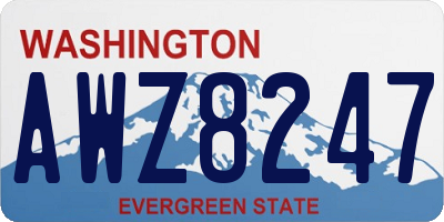 WA license plate AWZ8247