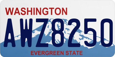 WA license plate AWZ8250