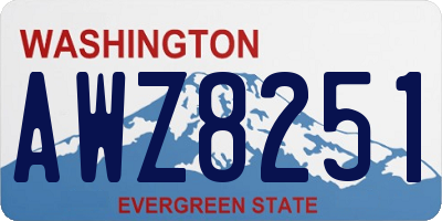 WA license plate AWZ8251