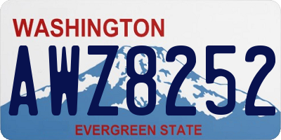 WA license plate AWZ8252