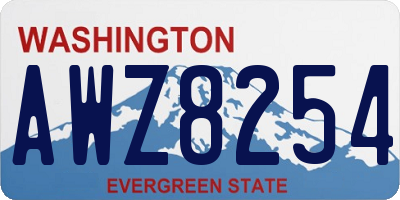 WA license plate AWZ8254