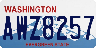 WA license plate AWZ8257