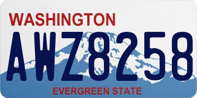 WA license plate AWZ8258