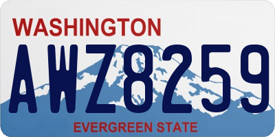 WA license plate AWZ8259