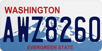 WA license plate AWZ8260